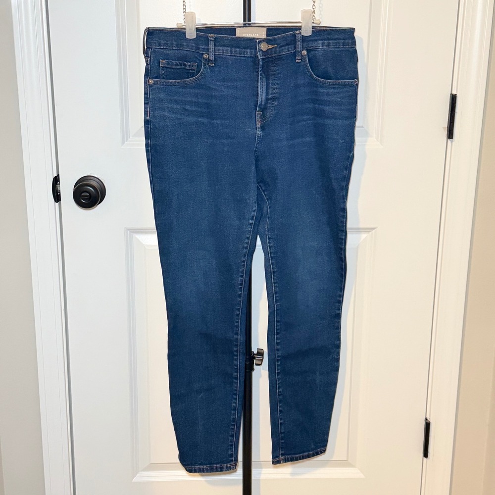 Everlane Mid Rise Skinny Jeans Dark Indigo Blue 31 Regular